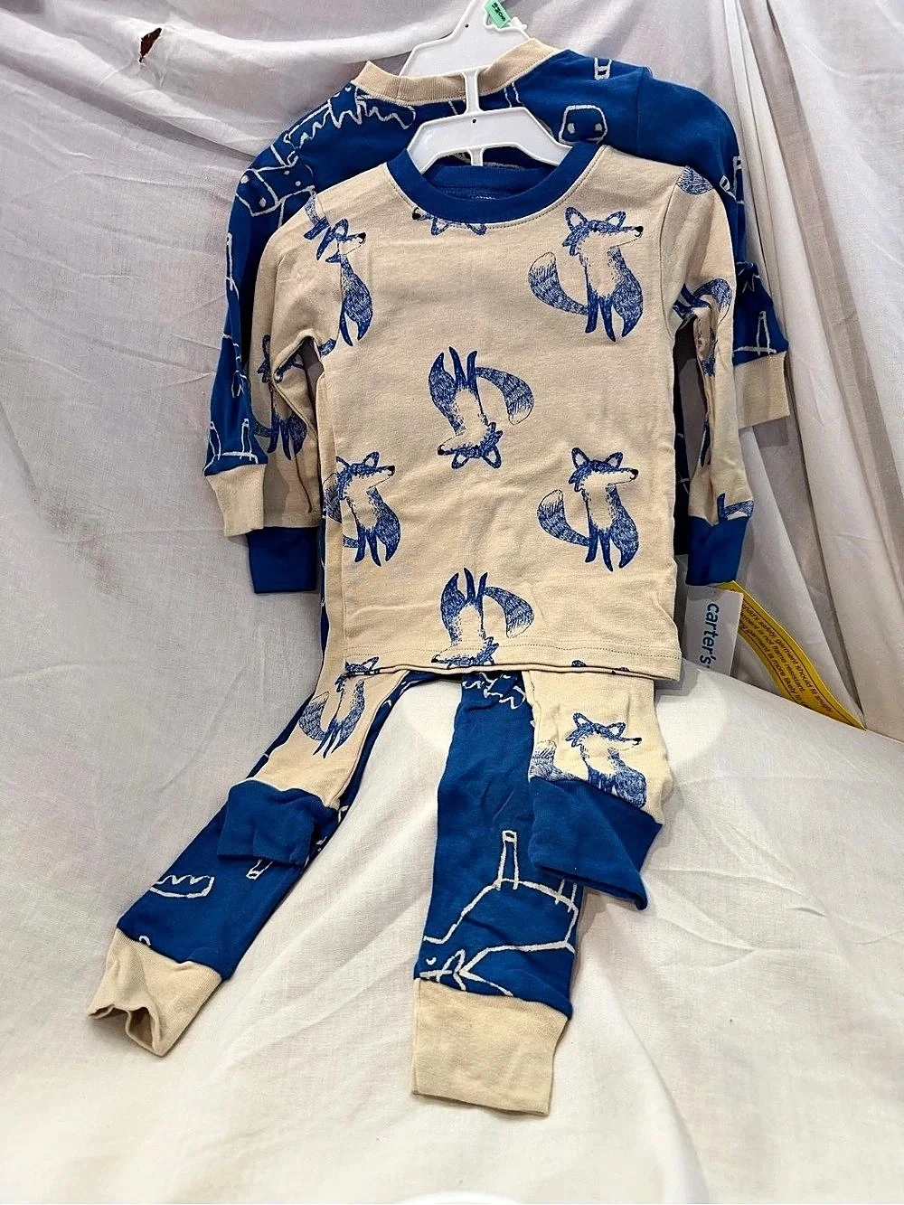 Carter's Baby Pajama Sets Blue & Cream 18M NWT